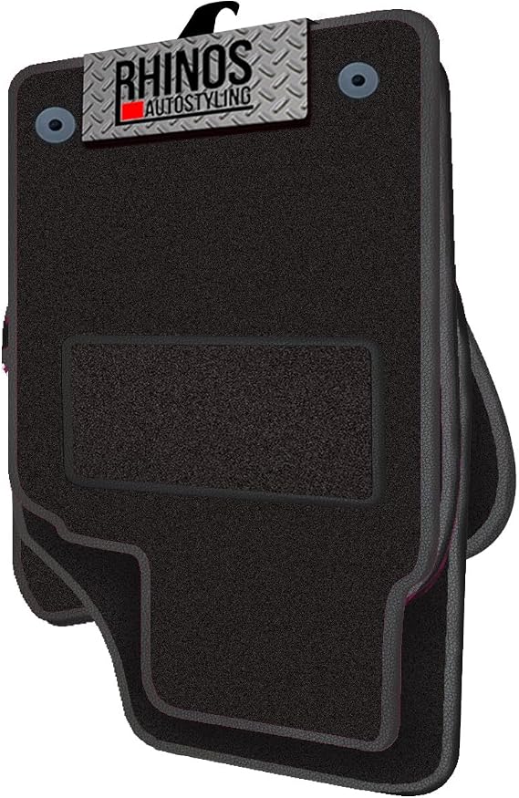 Tailored For MITSUBISHI LANCER 2005-2007 / EVO MK7-8-9 - Non Slip, Complete Carpet Car Floor Mats, All Weather, Anti-Slip Backing, Easy to Clean - Black Mat + Black Leather Edging