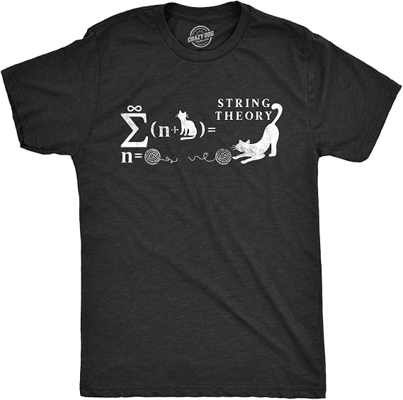 Mens String Theory T Shirt Funny Cat Math Science Nerdy Tee