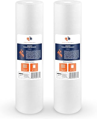 Aquaboon 1 Micron 20 x 4.5 Sediment Water Filter Replacement Cartridge | Whole House Sediment Filtration | Compatible with AP810-2, SDC-45-2005, FPMB5-20, P5-20, FP25B, 155358-43, 2 Pack