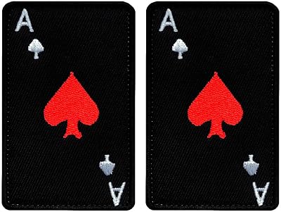 Antrix Tactical 2 Packs Ace of Spades Death ACE Card Combat Patch,Hook and Loop Fasteners Perfect for Your Tactical Military Army Gear, Backpack, Operator Cap, Plate Carrier or Vest