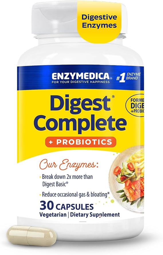 Enzymedica Digest Complete + Probiotics - Helps Gas & Bloating - 30 Caps