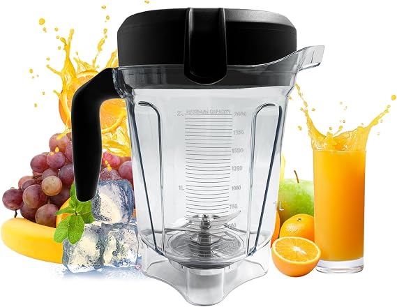 For Vitamix 64oz Low-Profile Blender Pitcher, Replacement for Vitamix 750 780 5000 5200 6300 7500 E320 Classic/Explorian Series etc Container Jar Cup