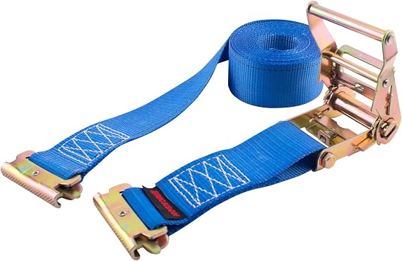 Erickson Ratcheting E-Track Strap - Blue, 2 in x 12 ft | 3,500 lb Capacity, 1,166 lb WLL - E-Fittings for Trailers, Vans & Enclosed Hauling