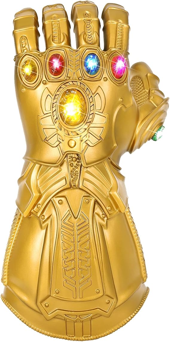 LED Light Up Infinity Gauntlet Halloween Cosplay Infinity Gloves | Gems Not Removable  with 5 Batteries