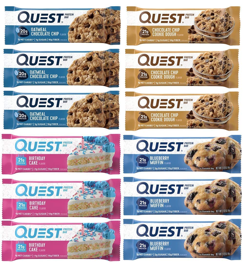 Quest Nutrition Protein Bar Delectable Dessert Variety Pack 1. Low Carb Meal Replacement Bar with Over 20 Gram of Protein. High Fiber, Gluten-Free 12 Count