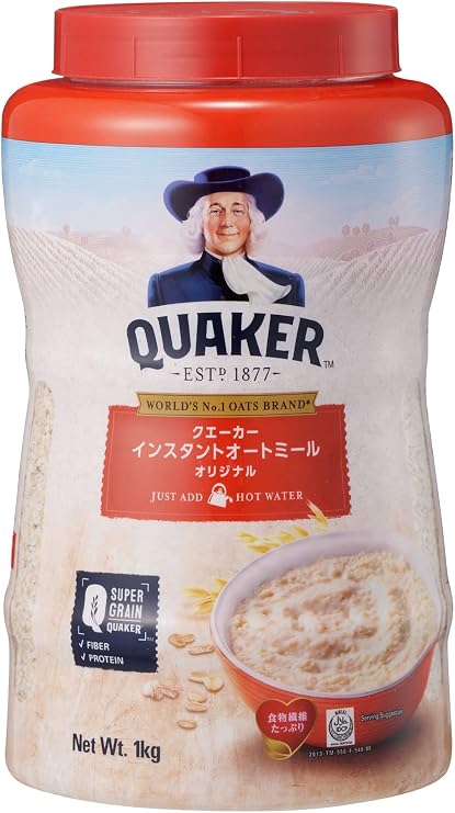 QUAKER クエーカー Official Instant Oatmeal 1kg Slightly Granulated Hot Milk Hot Water Microwave Dietary Fiber Oats