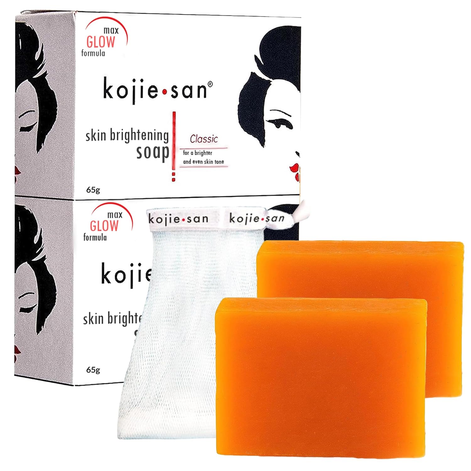 Kojie San Skin and Body Soap – Original Kojic Acid, Dark Spot Remover Soap Bar with Coconut &amp; Tea Tree Oil – 135g x 6 Bars with Soap Net