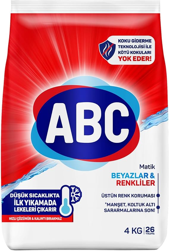 ABC DETERJAN Matik Beyazlar & Renkliler Çamaşır Deterjanı 4 Kg