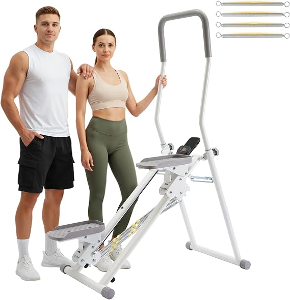 Steppers for Exercise at Home, 2.0 Step Machine 3-Level Adjustable Resistance, Stair Climber for Full Body Workout with Extra-Large Non-Slip Pedals, Holds Up to 300 lbs, Ideal for Women Men