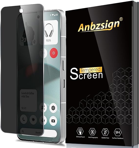 2 Pack for Nothing Phone 3 Privacy Tempered Glass Screen Protector, 9H Anti Spy Private Film, Anti-Scratch, Case Friendly For Nothing Phone 3 5G.