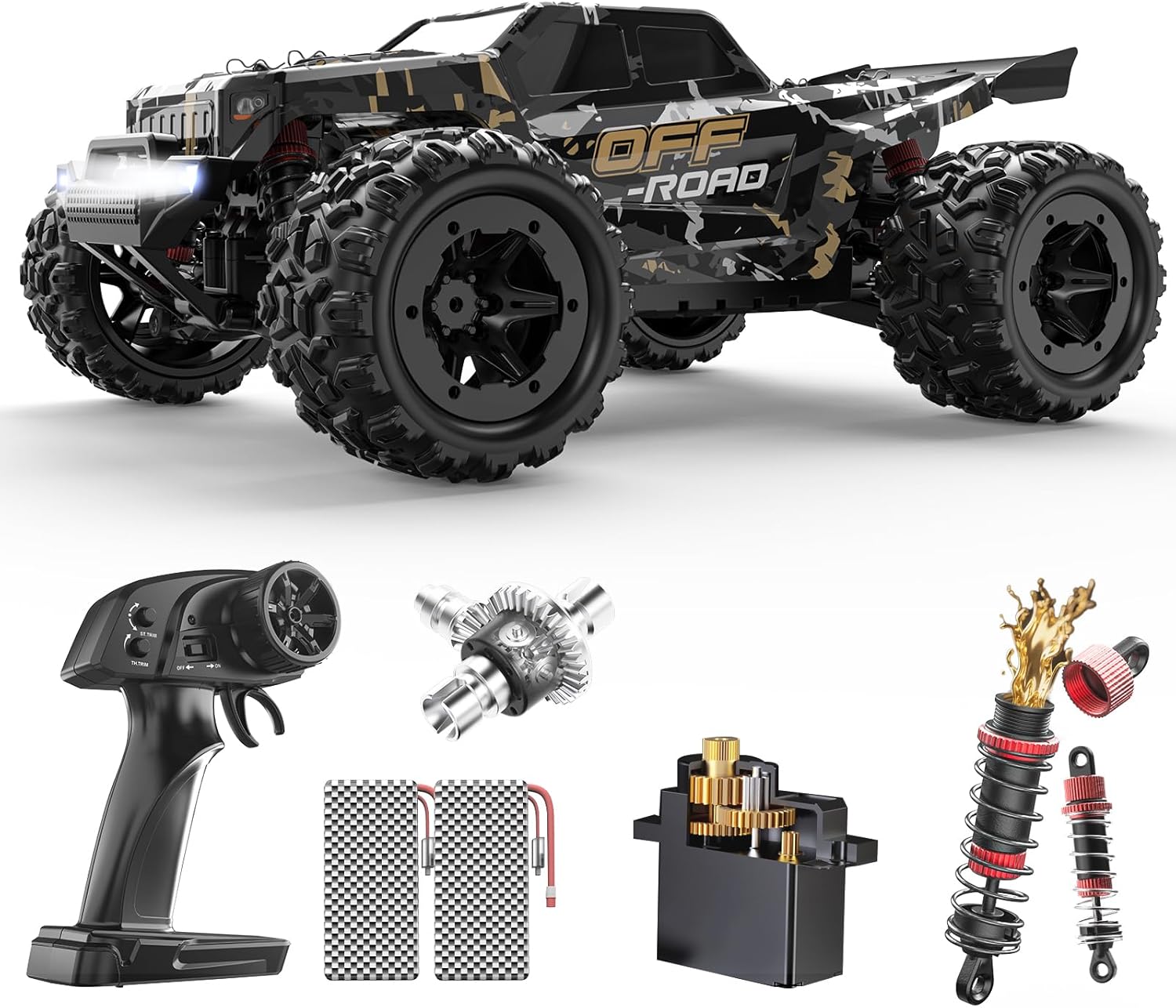 DEERC 9309E 116 All Terrain Fast RC Cars for Adults 40KPH,4WD Electric Off-Road Remote Control Monster Truck,2.4Ghz High Speed Car,Waterproof Monster Truck with 2 Batteries for Boys & Kids