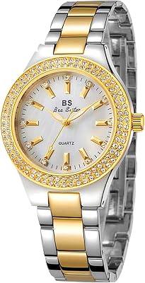 RORIOS Women Watches Waterproof Analog Quartz Watch with Stainless Steel Strap Fashion Rhinestone Wristwatch for Ladies