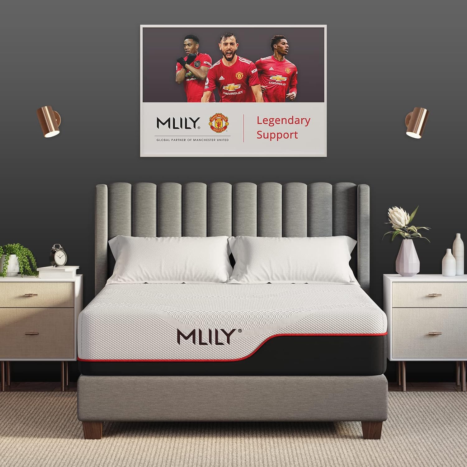 MLILY Manchester United Theatre of Dreams Mattress Full Size Sports Mattress | CertiPUR-US Certified | AeroFusion Memory Foam | AdaptiFoam Cool Sleep