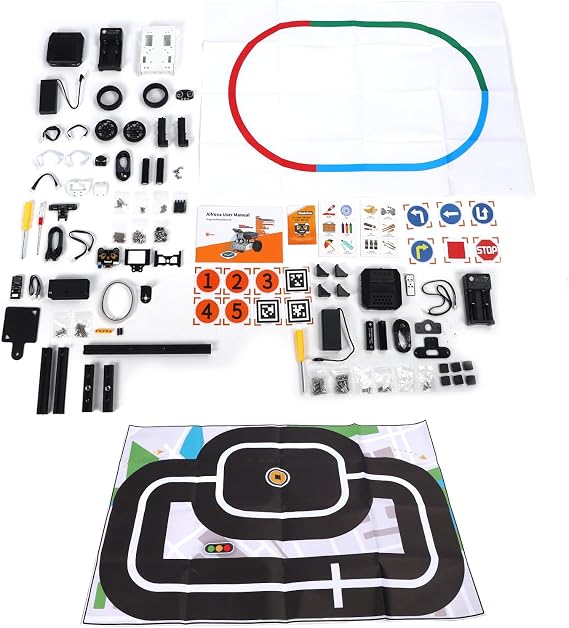 AI Robot Car Kit, Programmable Smart Robot, AI Camera for Visual Recognition Tracking Obstacle Avoidance, STEM Educational Toy for Teens Beginners