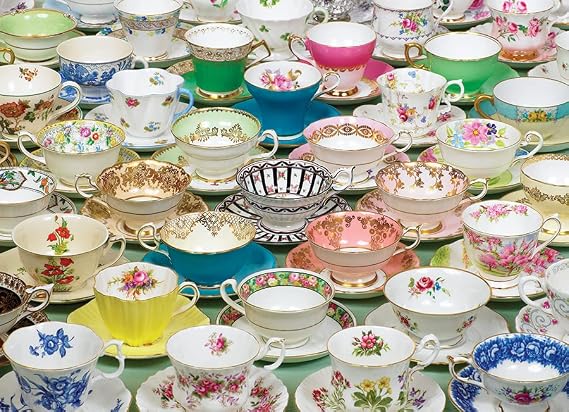 Cobble Hill 1000 Piece Puzzle - Teacups - Sample Poster Included