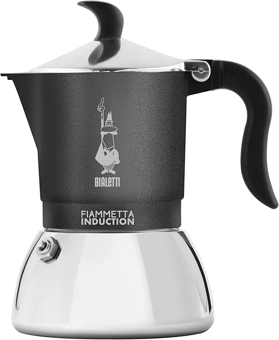 Bialetti Fiammetta Moka Pot - 4 Fincan Espresso Makinesi - Gri İtalyan Ocak Üstü Kahve Makinesi - İndüksiyonlu Ocaklarla Uyumlu