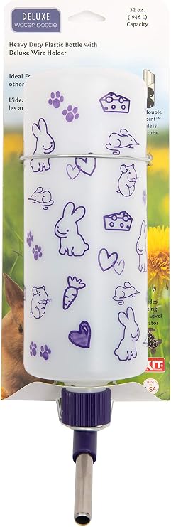 Lixit 32oz Weather Resistant Water Bottles with Heavy Duty Mount for Rabbits and Ferrets (Rabbits)