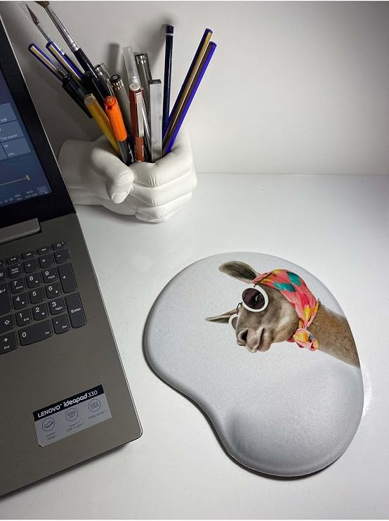 Gözlüklü Lama Bilek Destekli Mouse Pad