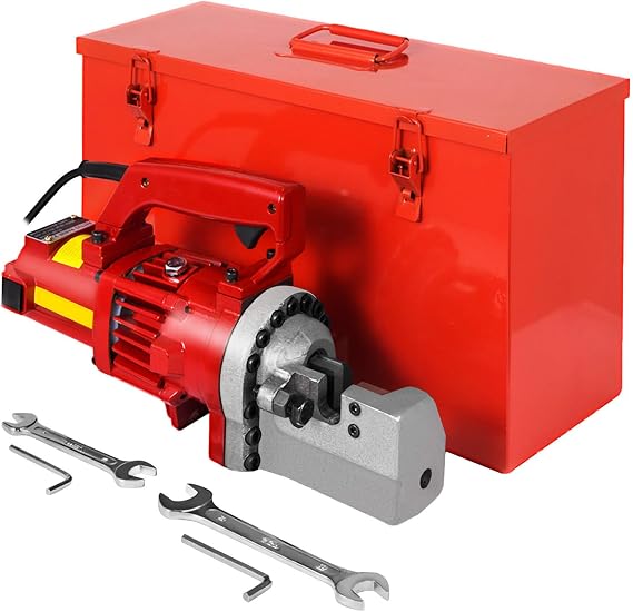 Electric Hydraulic Rebar Cutter, 1250W 110V/220V, Cutting up to 3/4 Inch #6 4-20mm Rebar, Steel, with Blades, Cutting Speed 3s, for Construction, Municipal, and Bridge Applications, RC-20