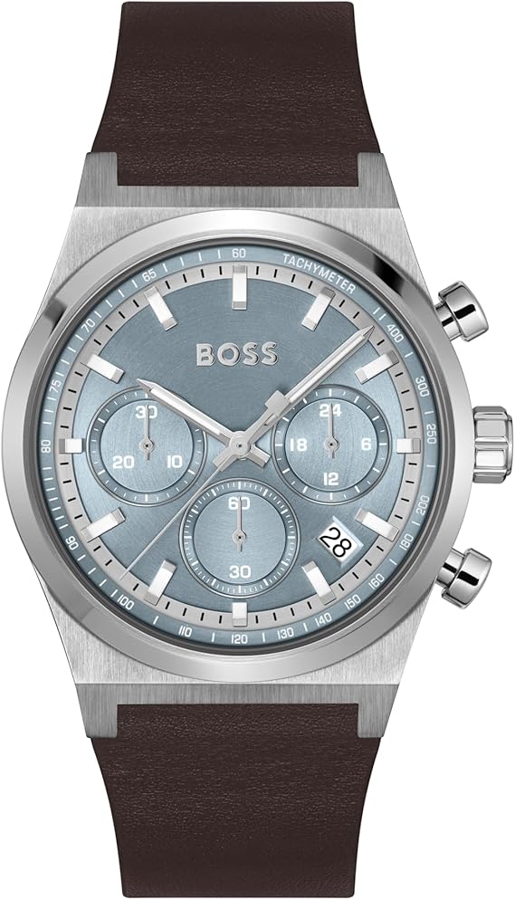 BOSS Chronograph Quartz Watch for Men Candor Chrono Collection - Available with Stainless Steel Bracelet, Leather or Silicone Strap