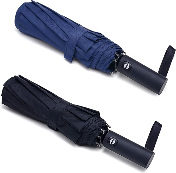 PFFY 2 Packs Travel Umbrella Windproof Compact Auto Folding