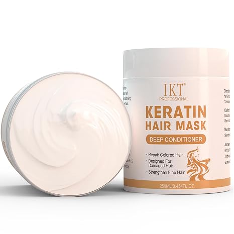 Keratin Hair Mask Supercharged Hydration & Hair Masks for Dry Damaged Hair 250 ml Deep Conditioner Protection Against Hair Breakage and Damage