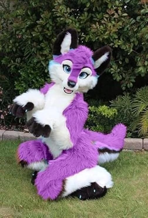 White Red Fur Husky Fursuit Mascot Costume Furry Suit