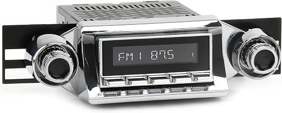 RetroSound HC-104-252-51-74 Hermosa Direct-Fit Radio for Classic Vehicles (Chrome Face and Buttons, Chrome Bezel)