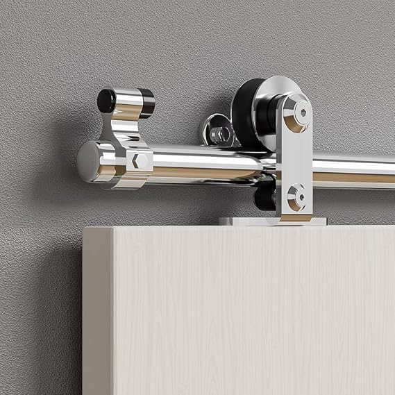 167CM/5.5FT Rail Sliding Barn Door Hardware Kit Stainless Steel Track Roller Accessory for Single Door(T)