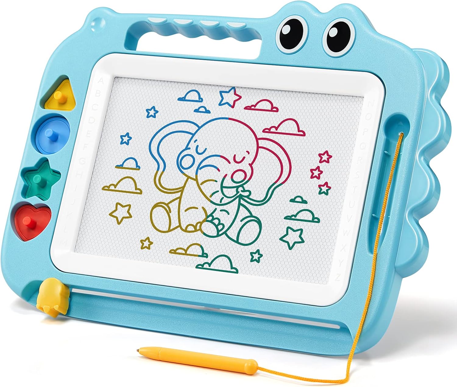 SGILE Toys for Kids, Magnetic Drawing Board for Early Learning, Color Erasable Doodle Writing Pad Gift for Baby Girls Boys, Painting Sketch Pad with Four Stamps for 3 4 5 Year Old Toddlers, Blue