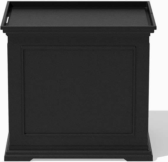 Veradek Brixton Tray Table - 2-in-1 Outdoor Side Table with Storage and Tray for Patio/Porch | Durable All-Weather Resistant | Classic & Functional