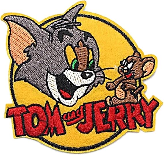Tom Cat and Jerry Mouse Together 3 Inches Tall Embroidered Patch