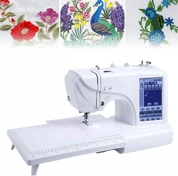 Automatic Sewing Machine Electric Embroidery Machine 158 Built-in Designs with 4" x 9.2" Embroidery Area and LCD Touch Screen, Motion Embroidery/Sewing and Quilting Machine
