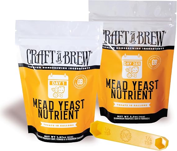 Craft A Brew - Mead Yeast Nutrient - Staggered Mead Yeast Nutrients - For Healthy and Productive Fermentation - Ingredients for Home Brewing - Mead Making Supplies - Yields 10 Gallons
