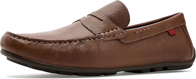 Marc Joseph New York Mens Nebraska Loafer, Cognac Grainy, 11.5, Medium