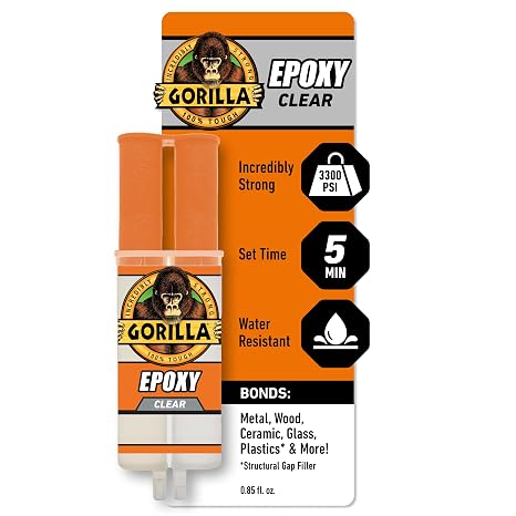 Gorilla 25mL Syringe Clear Epoxy Adhesive