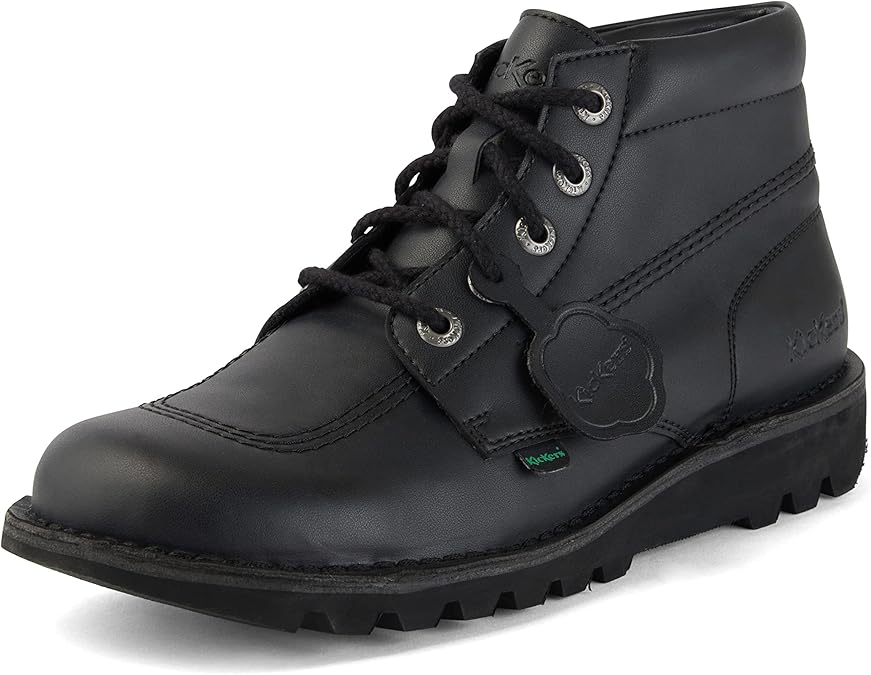 Kickers Unisex Leather Alternative Kick Hi Classic Ankle Boots | Plant Based Material | Extra Comfortable | Added Durability | Premium Quality,