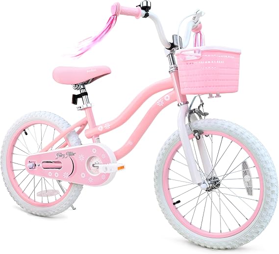 bicystar Girls Bike Ages 2-8, 12-18 Inch with Training Wheels, Pink/Blue