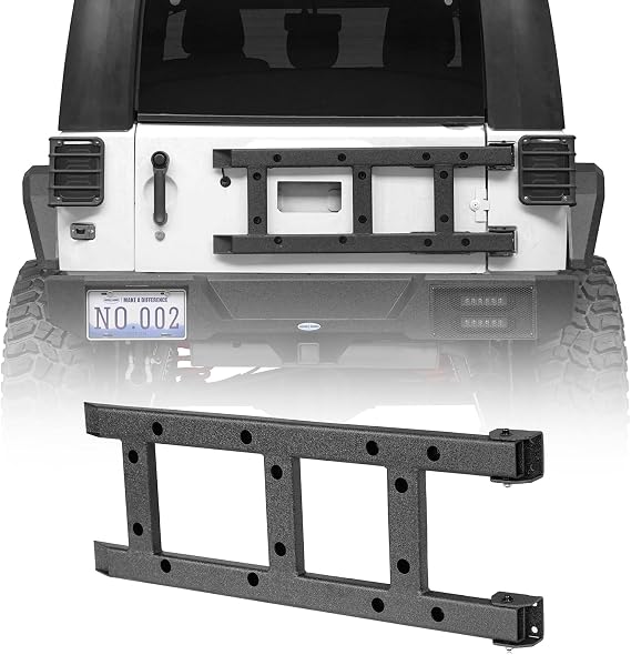 Hooke Road JK Wrangler Tailgate Reinforcement Kit for 2007-2018 Jeep Wrangler JK & Unlimited 2/4 Doors, Heavy Duty Steel Rear Door Replacement Hinge Cover Bracket
