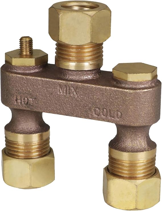Midline Valve S1291 Anti-Sweat Toilet Tank Valve with Nuts; 1/2 in. SWT Connections; Brass