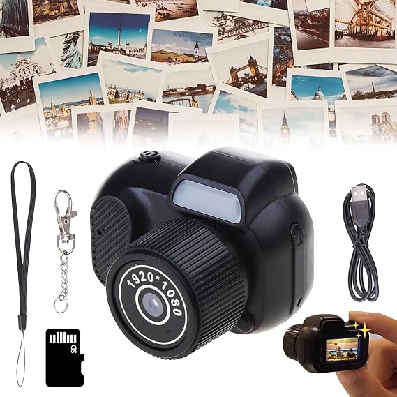 Keychain Camera, Mini Camera Keychain, 1080p Hd Mini Keychain Camera, Mini Camera Keychain That Works, Mini Digital Camera Keychain with Sd Card, OTG Upload to Phone or Computer (128G)