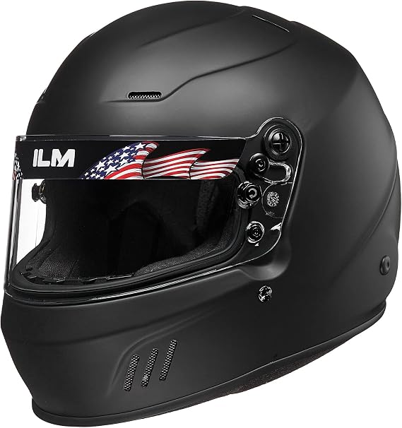 ILM Snell SA2025 Full Face Auto Car Racing Helmets for Men and Women Model 760(Matte Black, M)