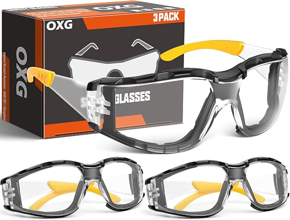 OXG Anti Fog Safety Glasses with Foam Gasket, ANSI Z87.1 Protective Eyewear