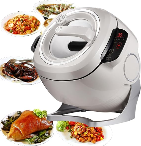 6l Intelligent Automatic Cooking Machine, Commercial Food Processor with 360 Rotating and 3D All-Round Heating, Drum Type Food Processor with Smart Touch Screen