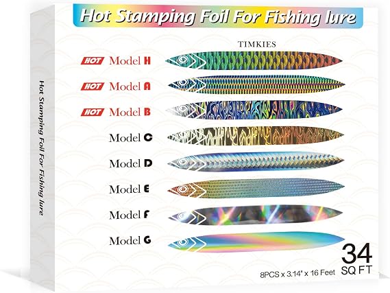 Hot Stamping Foil for DIY Fishing Lure Making Kit Holographic Lazer Fish Scales Handwork Bait Jig Colorful Heat Transfer Film Paper Fishing Gear Accessories Make Your Own Hard Fishing Bait Supplies