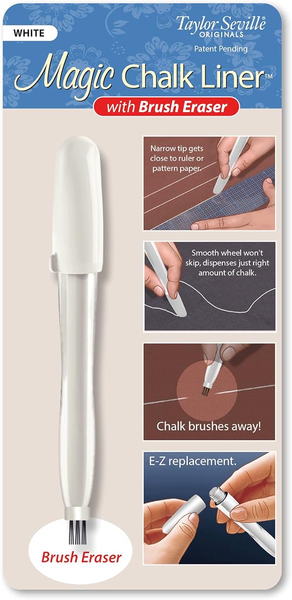 Taylor Seville Magic Chalk Liner with Brush Eraser-White