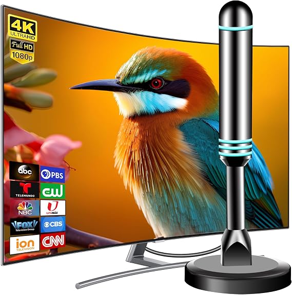 Digital Antenna for Smart TV Indoor,TV Antenna for Local Channels | Strong Magnetic Base TV Antenna Indoor for Easy Installation, Long Range Reception for 4k 1080p, Support All Smart/Old TVs