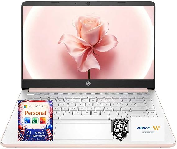 HP Ultrabook Laptop with Office 365 - Copilot AI - Intel Core | Thin & Portable, Anti-Glare Display, 1TB OneDrive + 64GB SSD, Win11, Fast Charge and 12hrs Battery, Fast, Smart, Essential, no Mouse