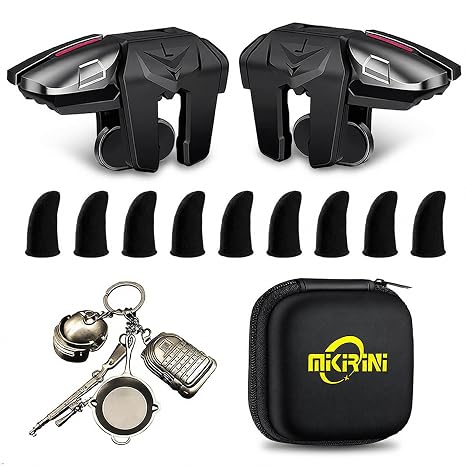 Mikirini 13 in 1 PUBG Mobile Phone Controller Combo, L2R2 4 Gaming Triggers