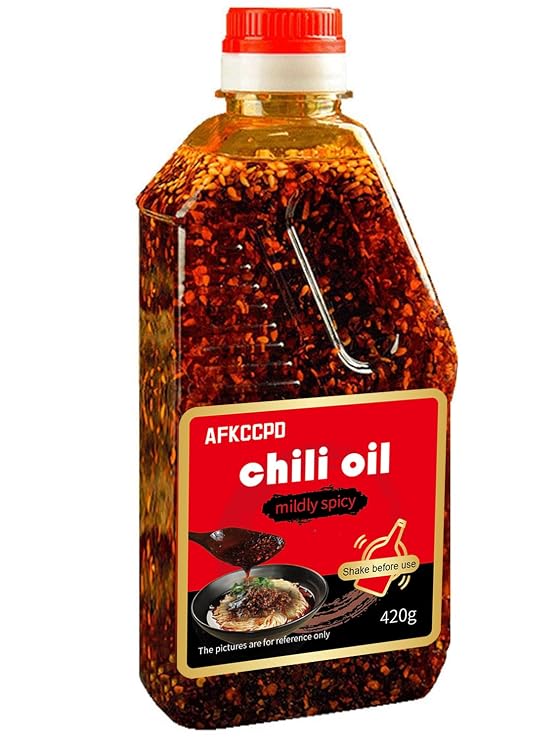 Small Chili Oil,14.8 Ounces/420g Sichuan Chili Crisp Spicy,Umami Crunchy Chili Oil Condiment - All Natural Vegan/Good on Everything (Slightly Spicy)